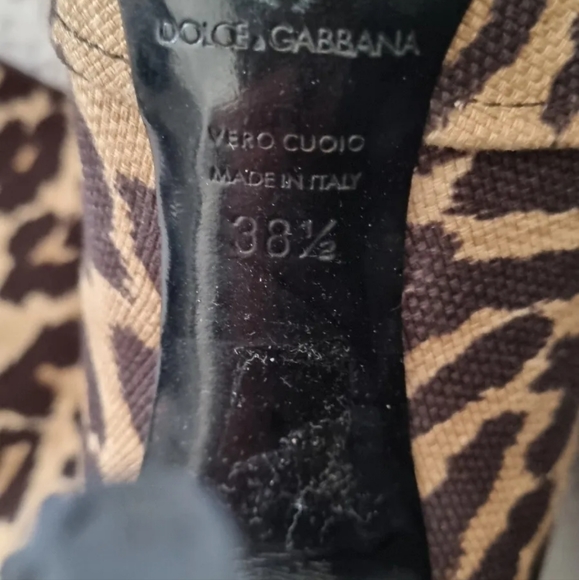 Dolce&Gabanna leopard tweed slip on boots size 7.5 will fit 7 - Picture 3 of 7